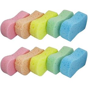 Large - Car Cleaning Supplies - 10 Pcs High Foam Cleaning Washing Sponge Pad for Car, Household Cleaning and Water Games