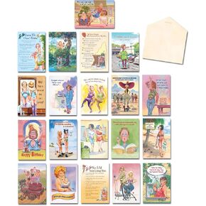 Leanin' Tree, Smokin' Hot Ladies, Greeting Cards Assortment Box, Assorted Cards with Envelopes All Occasion, (20 Funny Cards, 22 Colorful Envelopes)