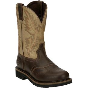 Justin Men's Superintendent Western Boot Round Toe Brown 12 EE US