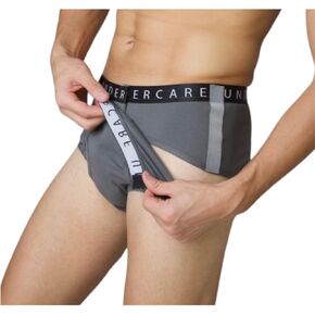 Adaptive Underwear: Men's Classic Brief with Easy Velcro Closure and Fly Opening