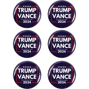 أزرار حملة ترامب فانس 2024، خذ أمريكا مرة أخرى، ملحق دبوس سياسي للمسيرات والتجمعات، 2.25 بوصة (عبوة من 6) in Kuwait