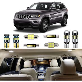 15 Piece White Interior LED Lights Kit for Jeep Grand Cherokee 2011 2012 2013 2014 2015 2016 2017 2018 2019 2020 Super Bright 6000K Interior LED Light Bulbs Package + Install Tool