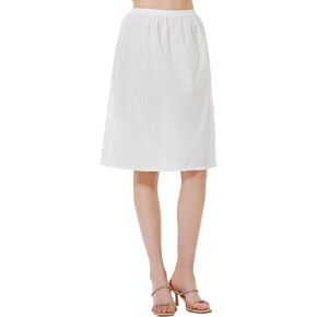 BEAUTELICATE Women 100% Cotton Half Slip Lace Trim Elastic Waist Underskirt