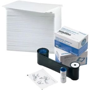 Datacard 525100-001-S96 Color Ribbon YMCKT - 250 Prints for Sigma SL1, Sigma SL2, and Sigma SL3 Printers with 500 ID Zone Premium White Blank Plastic CR80 30 Mil PVC Cards