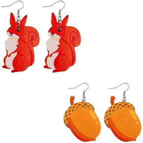 Zian Thanksgiving Turkey Earrings Sunflower Pumpkin Earrings Double-Sided Leather Earrings Holiday Earrings For Women