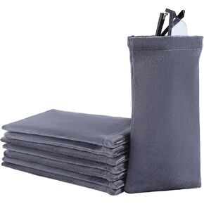 Beebeecraft 8Pcs Squeeze Top Glasses Pouch Velvet Sunglasses Storage Bags Eyeglasses Phone Screen Cleaning Bag 18x9.5cm
