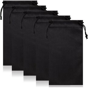 5pcs Eyeglasses Sunglasses Microfiber Pouch Bag, Cell Phone Storage Pouch 7.1"" x 3.5"", Black