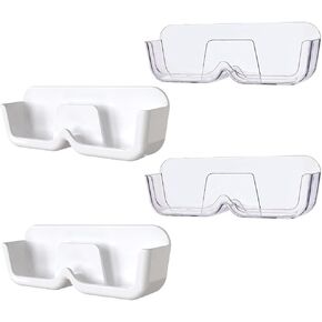 4pcs Eyeglasses Holder Stand, Sunglasses Storage Organizer, Wall Mounted Glasses Display Case with Adhesive Sticker for Home Office Dorm