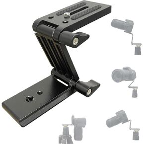 Z Flex Tilt Tripod Head - Flexible Angle Pan & Tilt Head/Universal Multiway Camera Tripod Connecting to Monopod Slider Rail Stabilizer Gimbal|Compact Folding Z Bracket Mount Fits Most DSLR Camera