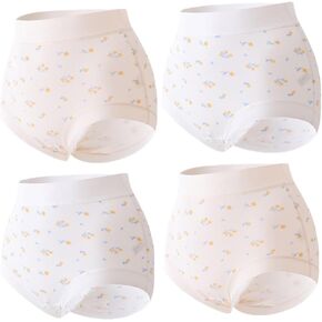 4Pack Women's Breathable Pure Cotton Underwear, Stretch for Moisture & Comfort Floral Hipster Panties