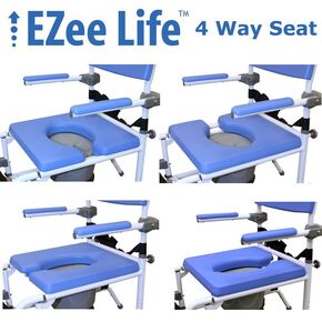 EZee Life 18" Shower Commode with 4 Way Seat (180-4W)