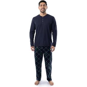 IZOD Men's Long Sleeve Jersey Top and Fleece Pants Sleep Pajama Set