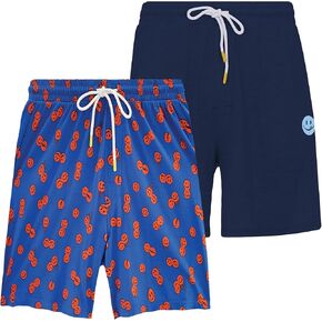 Mens Lounge Shorts Pack of 2, Moisture-Wicking Mens Pajama Shorts, Summer Pajamas for Men