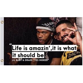 Drake Flag 3x5 Feet Funny Flags Banners Cool Room Decor for Guys in College Dorms Rapper Aesthetic rap Album Covers Wall Music Posters for Bedroom Rock Band Tapestry Funny Meme Garage for Men Durable