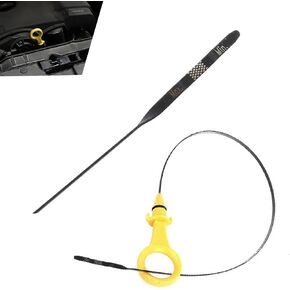 1 PC Car Engine Oil Dipstick, Waterproof Durable Metal Vehicle Transmission Dipstick, Accurately Measure Oil Level, Compatible with Passat Tiguan Audi, OEM #06J115611F/06H-115-611E (Yellow)