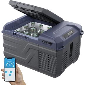 VEVOR Car Refrigerator, 12 Volt Car Refrigerator Fridge, 9 L Single Zone Portable Freezer, -4℉-68℉ Adjustable Range, 12/24V DC and 100-240V AC Compressor Cooler for Outdoor, Camping, RV