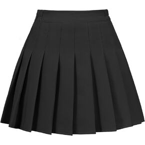 Patgoal Girls' Pleated Mini Skirt with Shorts Elastic Waist Tennis School Skort A-Line Skater Skirts 6-14 Years