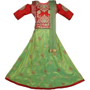 Readymade Ethinic Girls Skirt Top with Embroidery Work