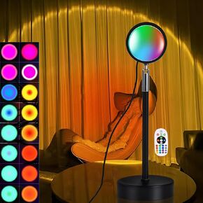 Sunset Light Projector Equipped with Color Changing Ambient Lighting, Suitable for bedrooms, Living Rooms, Live Streaming Rooms, and bar Rooms