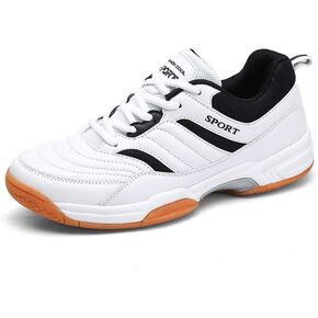 Mens Tennis Shoes Breathable, Comfortable, Lightweight, Non-Slip Mens Badminton Shoes Low Top Leather Racket Class Volleyball Shoes |with Arch Support | Lndoor and Outdoor Court Trainers