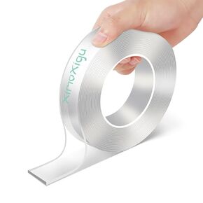 Double Sided Tape Heavy Duty, Extra Large Nano Double Sided Adhesive Tape, Clear Mounting Tape Picture Hanging Adhesive Strips,Removable Wall Tape Sticky Poster Tape Decor Carpet Tape(9.85FT)