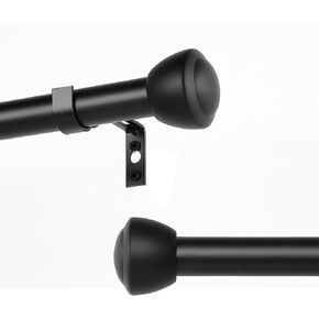 1 Inch Gold Curtain Rods for Windows 28-48 Inches - Heavy Duty Drapery Rods with Adjustable Rods and Ball Finials - Ideal Room Divider and Outdoor Rod,32"-48"