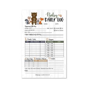 Hadley Designs Nanny Newborn Baby or Toddler Log Tracker, Schedule Feeding Food Sleep Naps Activity Diaper Change Monitor Notes, Essential Supplies for Daycare, Babysitter, Caregiver, 50 Sheet Pad