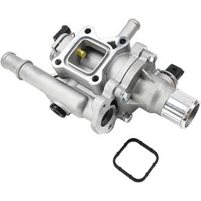 Full Aluminum Engine Coolant Thermostat Housing Assembly w/Sensor | Fit for 11-16 Chevrolet Chevy Cruze, 12-18 Chevy Sonic, 13-18 Chevy Trax Ecotec 1.8L 1.6L | OE# 15-81816 25199824 25192228 902-033