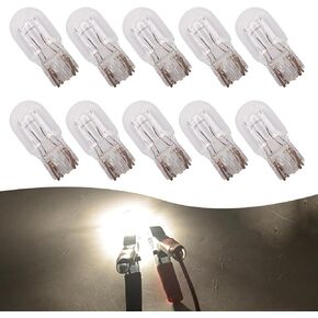 10 PCS T20 (1891/7443) Car Halogen Instrument Light, 12V 21/5W Quartz Glass Double Wire Design 360 Degree No Blind Spot Lighting Brake Light, Replacement Accessories, for Most Cars (White)
