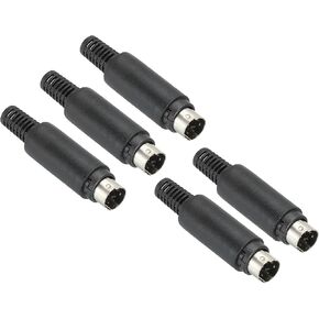 PATIKIL S-Video DIN Mini Male Socket 8 Pin Signal Transmission for TV, DVD Player Pack of 5