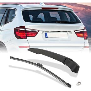 Rear Windshield Wiper Arm Blade Assembly Kit Compatible with 2007-2013 BMW X5 E70, 2010-2013 BMW X5M E70 Rear Window Wiper, Replacement 61627206357, 61627161029, 61627161030