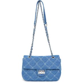 Purse for Women Denim Bag Quilted Shoulder Bags Jean Denim Purse Evening Bag Handbag
