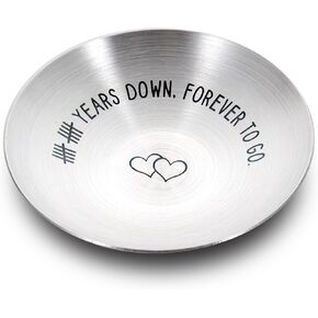 10 Year Anniversary Wedding Gifts for Him Her Couple Women Men Ring Holder 10th Anniversary Tin Gifts 10 Year Anniversary for Wife Husband Ten Years Anniversary Aluminum Gifts for Christmas Birthday