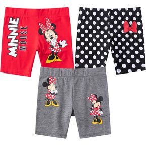 Disney Minnie Mouse Girls 3 Pack Bike Shorts for Toddler and Big Kids