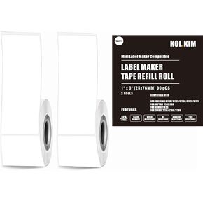 M110 Labels, M220 Label Maker Tape Refill for Phomemo M220 M110 M200 M120 M221 Label Maker for NIIMBOT B3S Labels for CLABEL 221B Label Maker Tape Refill 50x80 mm 1.96'' x 3.14'' 2 Rolls White