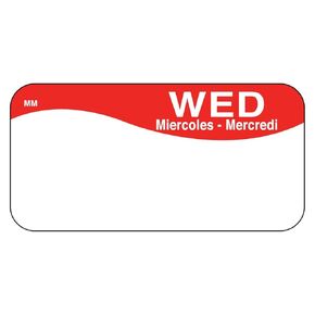 DayMark Safety Systems MoveMark IT110036 Day of The Week Trilingual Removable Label, Saturday, 1" x 2", Orange (Roll of 1000)