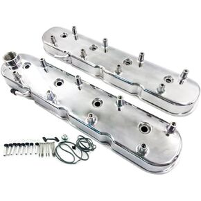 GM LS Cast Aluminum Tall Valve Covers with Coil Mounts for LS1 LS2 LS3 LS6 5.3 6.0 (silver)