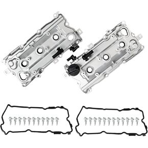 WATERWICH Aluminium Valve Cover kit with Gaskets and Bolts Compatible with 2009-2014 Nissan Murano Nissan Quest 3.5L Replacement for 13264-JP01B 13264-JP01A Left & Right (Sliver)
