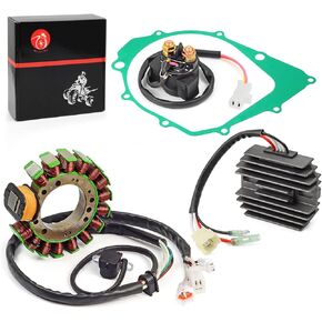 Stator & Regulator Relay with Gasket for Yamaha Warrior 350 YFM350 1996 1997 1998 1999 2000 2001 3HN-85510-10-00 3GD-15451-00-00