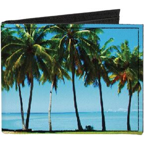 Buckle-Down Men's Standard Canvas Bifold Wallet Beach, 4.0" x 3.5"