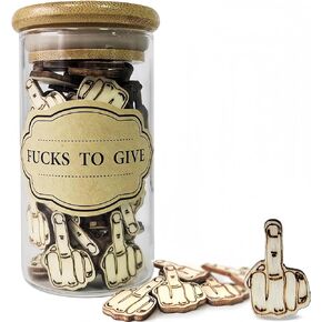 Jar of Laughs - Wooden Middle Finger DIY Craft Kit, Perfect Novelty Gift for Friends, Coworkers, Birthday, Holiday (A)