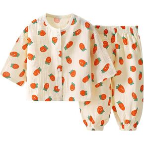 Toddler Pajamas Set Pjs- Kids Short Sleeve Snug Fit Cotton Sleepwear 2pcs for Boys Girs 2-7 Years