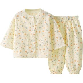 Toddler Pajamas Set Pjs- Kids Short Sleeve Snug Fit Cotton Sleepwear 2pcs for Boys Girs 2-7 Years