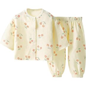 طقم بيجامات للأطفال الصغار Pjs - ملابس نوم قطنية بأكمام قصيرة للأطفال قطعتين للأولاد والبنات من عمر 2 إلى 7 سنوات in Kuwait