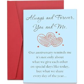 Anniversary Card for Women Men, Cool Anniversary for Men, Sweetest Day Gifts for Boyfriend, Happy Anniversary Greeting Cards Romantic Love Story Card Birthday Christmas Valentines Day Card for Her Him