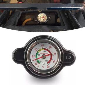 Pack-1 Car Fuel Tank Cap, Temperature-measuring Water Tank Cap, Excellent Sealing Dustproof High-pressure Radiator Cap, Universal for Cars Off-road Vehicle Modification Accessory (Black)