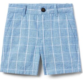 Janie and Jack Boys Linen Tattersol Short (Toddler/Little Big Kids)