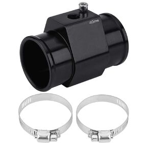 Water Temp Joint Pipe, Keenso Aluminum Car Water Temp Temperature Joint Pipe Hose Gauge Adapter Black(40mm)