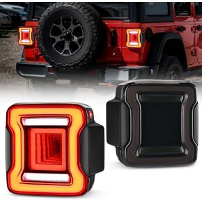 Nilight JL Tail Light LED Smoked Lens LED White Back Up Reverse Light Red Running Brake Stop Turn Signals Light DOT APPROVED Taillight Compatible With 2018-2023 Jeep Wrangler JL