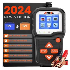 ANCEL BA301 6V 12V Car Battery Tester, 100-2000 CCA Automotive Load Tester Alternator Tester Auto Digital Battery Analyzer Cranking and Charging System Test Tool for Motorcycle Car Boat Truck SUV ATV